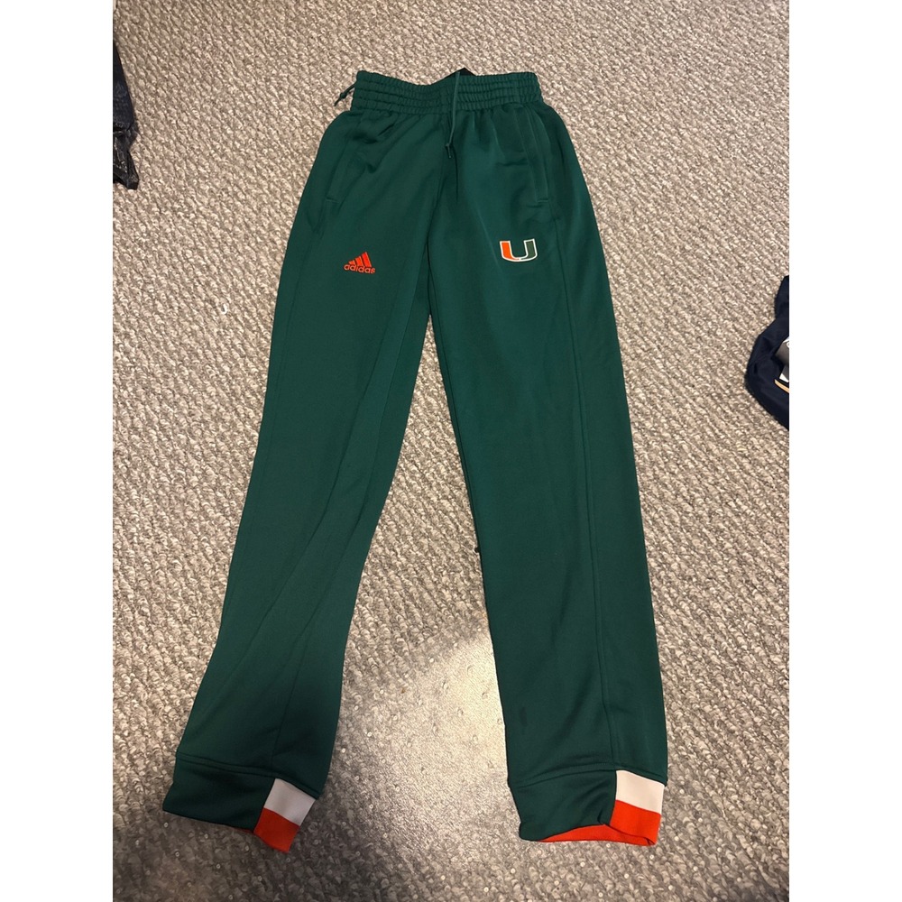 Adidas Miami Hurricanes Climalite Track Pants Green Womens 2XS University Miami